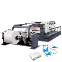 Automatic high speed servo precision jumbo White cardboard Kraft paper roll to sheet cutter rotary sheet cutting machine